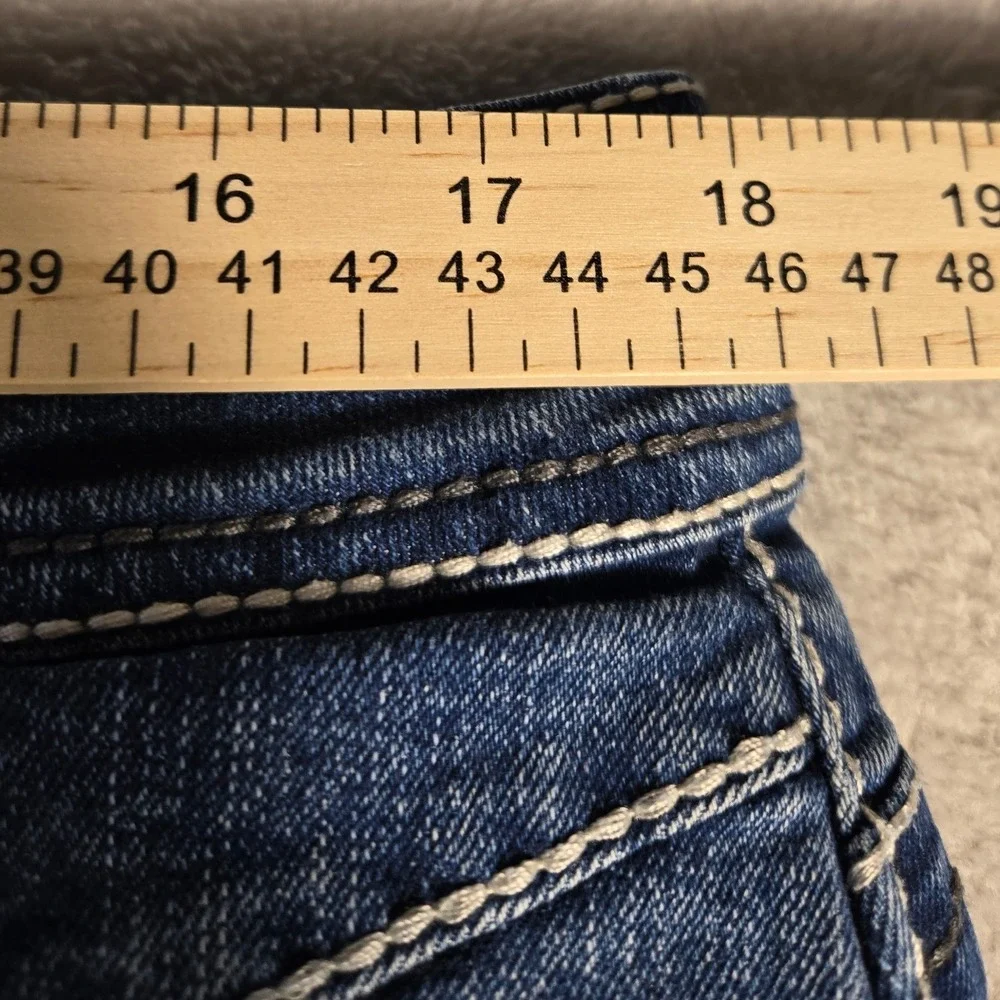 Western Bull Mens Straight Fit Jeans Dark Wash Horseshoe Embroidery 36x30 Blue